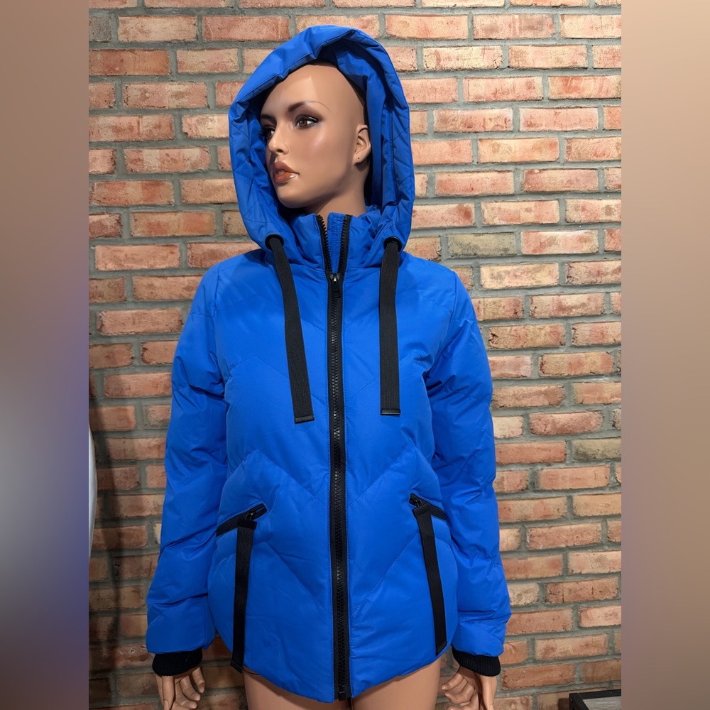Saint + Sinner Blue Puffer Jacket, Size S
